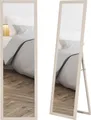 HOMCOM Ganzkörperspiegel 160 x 50 cm Rechteckig Standspiegel mit Steinoptik Weiß