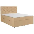 AN-Moebel 4u Boxbett, Hellbraun, Holzwerkstoff, H3, Höhe ca. 20 cm, 200x200 cm, Schlafzimmer, Betten, Boxspringbetten