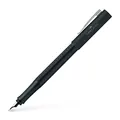 FABER-CASTELL 140901 - moderner Füller Grip 2011 mit Ergonomisches Design und Hochwertige Konstruktion, Füllfederhalter mit Feder M, Nachfüllbar inkl. Tintenpatrone - Schwarz, 1 Stück