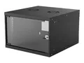 Intellinet Network Cabinet, Wall Mount (Basic), 6U, Usable Depth 500mm/Width 485mm, Black, Flatpack, Max 50kg, Glass Door, 19", Parts for wall installation (eg screws and rawl plugs)