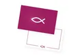 itenga Grußkarten itenga 12x Einladungskarten FISCH PINK Dankeskarten Kommunion Taufe A6