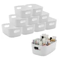 Organizer Box 24 x 16 cm weiß - 10er Set - Aufbewahrung Kästchen Küche Büro Bad