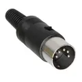 DIN Stecker Diodenstecker 5-polig mit Knickschutz schwarz zum löten