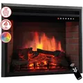Elektrokamin, Schwarz, Metall, Glas, 58.4x45.0x22.5 cm, Bsci, CE, Fernbedienung, Flammeneffekt separat schaltbar, Überhitzungsschutz, Thermostat, Dimmer, Freizeit, Heizen & Kühlen, Elektrokamine