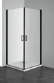 welltime Eckdusche Florenz 2.2 Black, BxT: 90x90 cm, Sicherheitsglas, Hebe-Senk-Mechanismus, barrierefrei einbaubar, mit Drehtüren