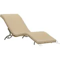 Outsunny - Sonnenliege Polyrattan Wasserabweisend Gartenliege Mit Kissen, Wetterfest Liege 120 Kg Belastbar Uv-bständig Relaxliege Liegestuhl Gartenmöbel Für Garten Balkon Outdoor 166 X 63 X 76 Cm Beige