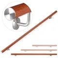 Relaxdays Handlauf Aluminium Eiche-Optik Braun,Silber