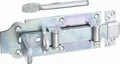 Alberts Stalltür-Rollen-Schlossriegel | gerade, mit flachem Griff und befestigter Schlaufe | galvanisch gelb verzinkt | Platte 200 x 80 mm