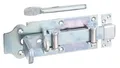 Alberts 118815 Stalltür-Rollen-Schlossriegel | gerade, mit flachem Griff und befestigter Schlaufe | galvanisch verzinkt, dickschichtpassiviert | Platte 200 x 80 mm
