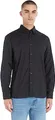 Tommy Hilfiger Herren Hemd Langarm Regular Fit Popelinehemd, Schwarz (Black), XL