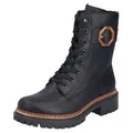 Rieker Winterstiefelette Schnürboots, Schnürstiefelette, Profilsohle, mit Innenreißverschluss schwarz 36 EU