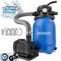 monzana Sandfilteranlage Sandfilteranlage, MZPP100 5000 l/h bis 20.000L Pool inkl Filterbällen Pumpe Filterkessel