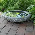 CLGarden Naturstein Wasserschale GVT2 aus Granit Ø 46cm Vogeltränke groß Garten Stein Boden Vogel Bad frostfest