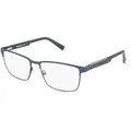 Timberland TB1721 Unisex-Brille inkl. Gläser Vollrand Eckig Metall-Gestell 56mm/16mm/145mm, blau
