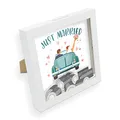 itenga Spardose I Geldgeschenk I Just Married Auto Hochzeit I Gutschein I Bilderrahmen zum Befüllen I Geschenkverpackung I inkl.Einleger zum Dekorieren