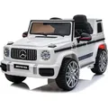 Elektro-Kinderauto Mercedes G 63 AMG 12V - 2x25W, RC, mit Musik & LED - Weiß