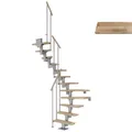 DOLLE Mittelholmtreppe "Dublin", buchenholz, 14 Stufen, bis 337cm Raumhöhe - grau