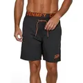 DENIMFY Badeshorts Herren Badehose DFNeo Regular Fit (1-St) Sportshorts mit Kordelzug orange|schwarz M