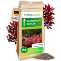 Purgrün® Glanzmispel-Dünger 1 kg – Organisch-mineralische Rezeptur – Feinkörniges Krümelgranulat – NPK 8+4+5 – Extra Magnesium für eine leuchtende Blattfärbung – Verbessert die Bodenqualität