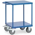 Fetra Tischwagen Quadratisch Stahlblech 2 Etagen 600x600mm Ladefläche