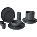 BO-Camp - Industrial - Geschirr - Patom - 100% Melamin - 16-teilig - anthrazit