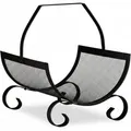 Relaxdays Kaminholzkorb Stahl Schwarz Mit Henkel 40 cm x 33 cm x 38 cm 2,2 kg
