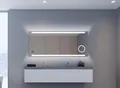 Talos King Badspiegel mit Beleuchtung – LED Badezimmerspiegel 100x60 cm – Wandspiegel mit beleuchteten Kosmetikspiegel – Spiegel mit Lichtfarbe neutralweiß – Lichtspiegel mit Digitaluhr