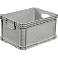 Keeeper Eurobox Robert, grau, 20 Liter, lebensmittelecht, offene Griffe, 40 x 30 x 22cm