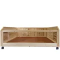 Meerschweinchen Stall aus Kiefernholz - 113 cm - Kleintierstall - auf Rollen - Gehege