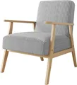 MIRJAN24 Sessel Runoya Cord, Wohnzimmersessel vom Hersteller, Vintage Relaxsessel, Polstersessel (Farbe: Poso 110)