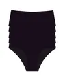 Occulto Damen Seamless Slip 5er Pack (Modell: Savona), Nahtlose Frauen Unterwäsche Schwarz XL
