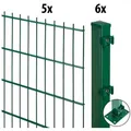 GARDEN 'N' MORE Doppelstabmattenzaun Excellent, (11-St), 5 Elemente für 10 m, LxH: 200 x 83 cm, mit 6 Pfosten grün