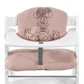 hauck Sitzkissen für Alpha+, Beta+ & Arketa Holzhochstuhl Highchair Pad Select, Anti-Rutsch Noppen, Doppelte Polsterung an Rückenlehne, Einfache Befestigung am Kinderstuhl (Minnie Mouse Rose)