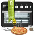 TurboTronic digitaler Heißluftofen - XXL 32 Liter mit Drehspieß für Hähnchen 5 in1 Mini Backofen, Dörrer & Power Heißluftfritteuse Airfryer a...