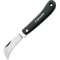 Fiskars Gartenmesser K62, 1001623, Gartenhippe, 5,8 cm Edelstahlklinge, schwarzer Kunststoffgriff, klappbar