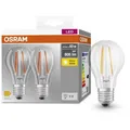 OSRAM LED-Lampe Base Classic A Filament, E27, 6,5W ersetzt 60W, warmweiß, 2 Stück