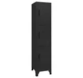 vidaXL Fächerschrank Schließfachschrank Schwarz 38x45x180 cm Stahl (1-St)