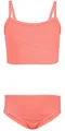 Aquarti Mädchen Bikini Set Bustier Bikinislip Zweiteiliger Badeanzug, Farbe: 038 Jacquard Punkte Orange, Größe: 140