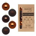 MAGIC by Inge Weihnachtsbaumkugel, Weihnachtskugeln Glas 6cm 30 Stück - Cognac Diamond braun