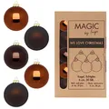 Weihnachtskugeln Glas 6cm x 30 Stück in Kartonbox Christbaumkugeln Cognac Diamond