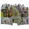 Adventskalender Stadt mit Mauer, winterliche Dekoration, 35x26,5cm - Schwarz