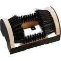 Relaxdays Schuhabstreifer mit Rundum-Bürsten Holz Schwarz/Natur 11,5 cm x 23 cm x 15 cm