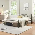 Metallbett Florenz 140x200 cm Schwarz [en.casa]