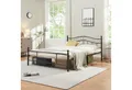 en.casa Metallbett, »Florenz« 140x200cm Schwarz + Lattenrost