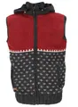 GURU SHOP Gestrickte Weste, Unisex Weste aus Schurwolle, Strickweste - Anthrazit/rot, Herren, Size:M