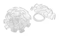 axy Kinder Haargummi 2 stück Blumen Haargummis zur Kommunion in Weiss, Mädchen Ballet Haarschmuck mit Stoffblumen HSG15 (2er Set-Modell 1)