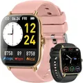 zhizhi Smartwatch Fitness Uhr mit Bluetooth Anrufen, Herzfrequenz, Blutdruck, Schlafmonitor, 20 Sportmodi, IPX8 wasserdicht - Rosa