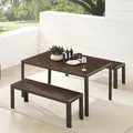 riess-ambiente Moderner Gartentisch DESIGNO 150cm dunkelbraun schwarz Aluminium wetterfest Tisch Balkontisch Terrassentisch - Braun