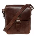 SID & VAIN kleine Umhängetasche echt Leder - ipad Zoll Laptop Messenger Bag Orlando - Schultertasche mit Schultergurt - Ledertasche Herren und Damen braun handgefertigt