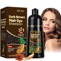 Hair Dye Shampoo, Haarfärbeshampoo für graues Haar Sofort-Haarfarben-Shampoo, haarfarbe Shampoo Hair Color farbshampoo für Männer und Frauen (500ML) (Dunkelbraun)